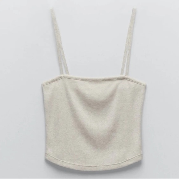 NEW Zara Cropped Soft Tank, Size S - Picture 2 of 7